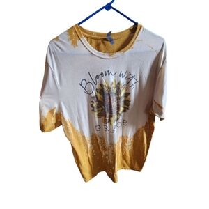 Next Level Apparel Yellow and White Sunflower Tee